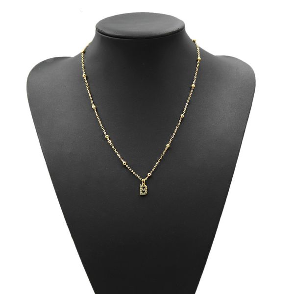 

european style luxury clavicle chain shining inlaid zircon letter necklace women's versatile new fashion, Silver