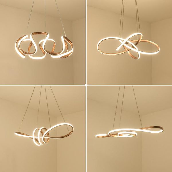 

black/golden modern led pendant chandelier living room dining room kitchen meeting bar cafe interior lighting chandelier