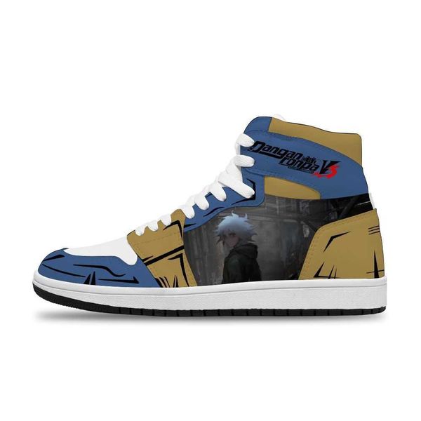 

2021 japanese anime danganronpa diy printed sports non-slip casual shoes for boys fashion sneakersir6a