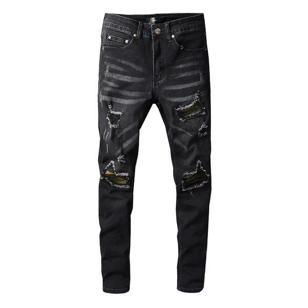 

20ss mens designer jeans distressed ripped biker slim fit motorcycle denim for men s fashion jean mans pants pour hommes #688, Blue