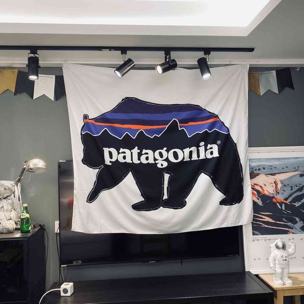 

tapestry decoration blanket ins outdoor creative beach towel hanging cloth tv cover patagonia, Black