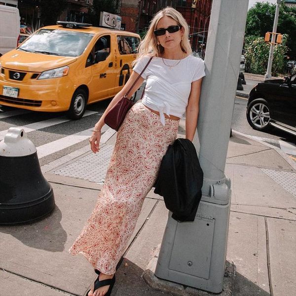

summer print long a line women skirt trendy y2k harajuku casual high waist party streetwear bodycon e girl slim, Black