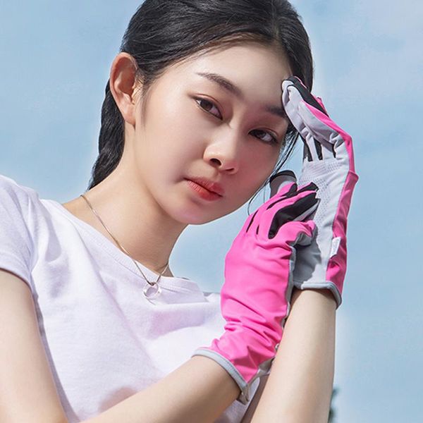 

five fingers gloves ohsunny summer light breathable touch screen sunscreen tech ceramic fabric upf 500+ anti slip outdoor cycling driving, Blue;gray