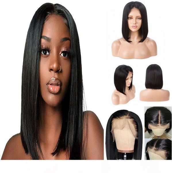 

short bobo straight human hair 360 lace frontal wigs selling full head set remy brazilian hair new designer fashion adjustable cap, Black;brown
