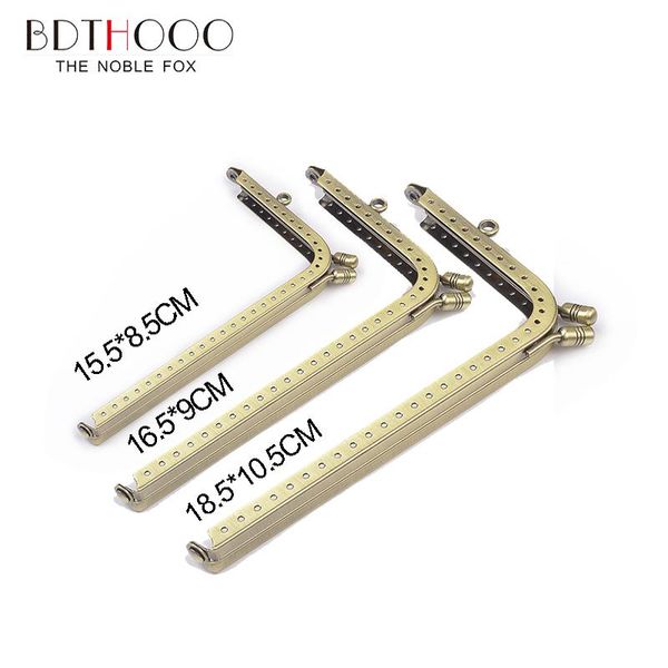 

bag parts & accessories 15.5*8.5cm metal purse frame handle for clutch handbag making kiss clasp lock antique bronze tone bags hardware, Black