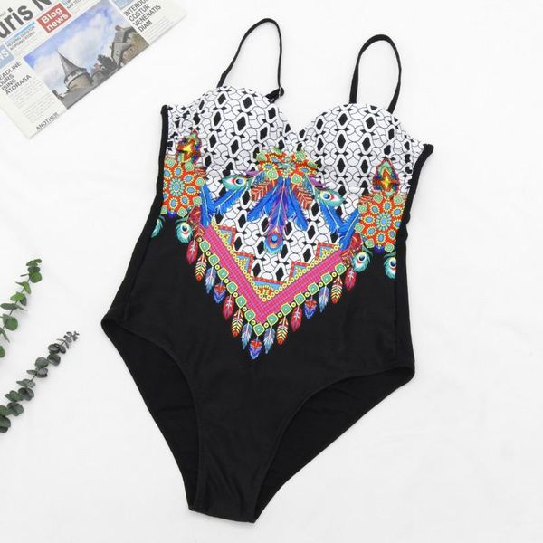 

one-piece suits print one piece large swimsuits closed plus size swimwear push up body swimming bathing women for pool beachwear