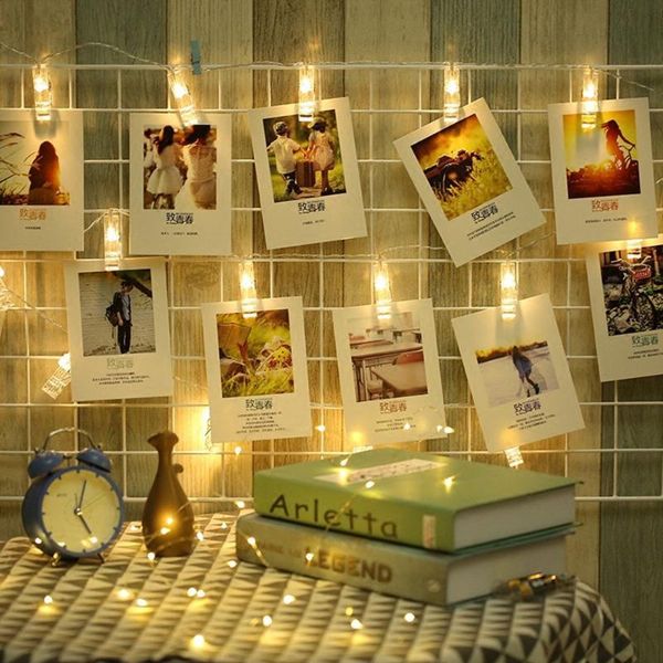 

strips led string lights po clip outdoor battery operated garland christmas decoration holiday party wedding xmas fairy