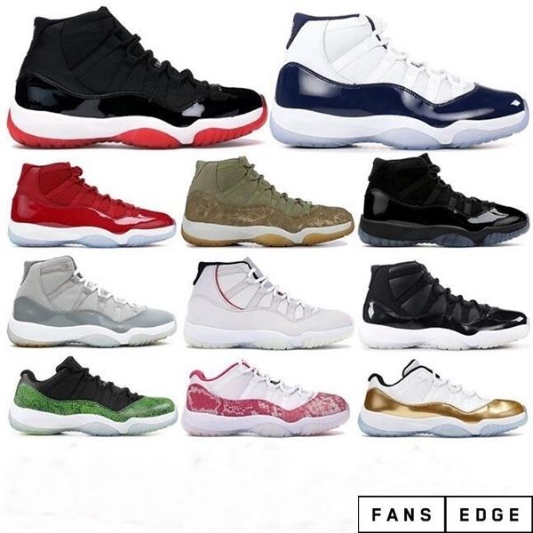 

new 11 men basketball shoes cool grey platinum tint trainers pink snake skin women space jam low unc 11s designer sneakers