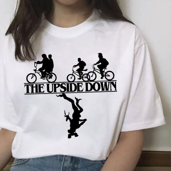 

mens harajuku brand stranger things o neck cotton lady fun weird summer tee, White;black