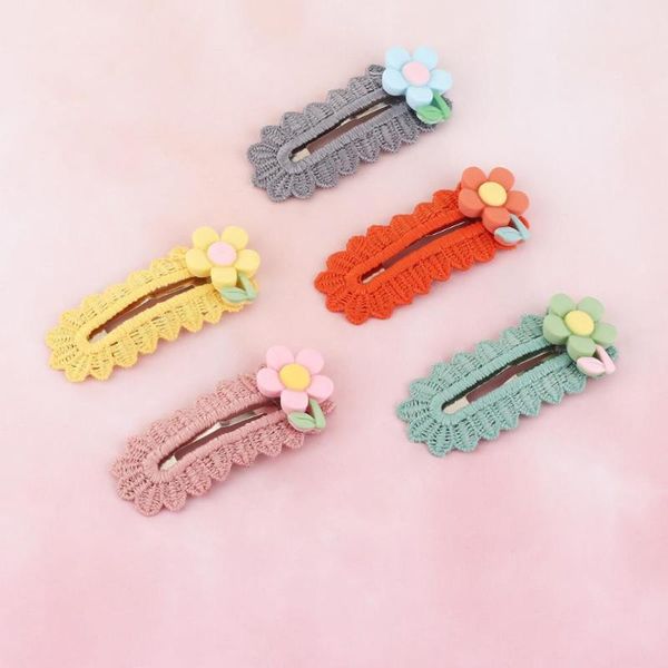 

2pcs/lot sunflower hair clips for girls cute flower floral hairpins barrettes bang clip kids children hair accessories headwear, Slivery;white