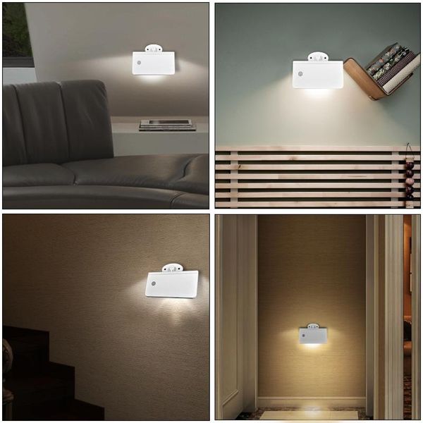 

wall lamp led night light with infrared pir motion sensor diy mounted 360 degree rotating bathroom