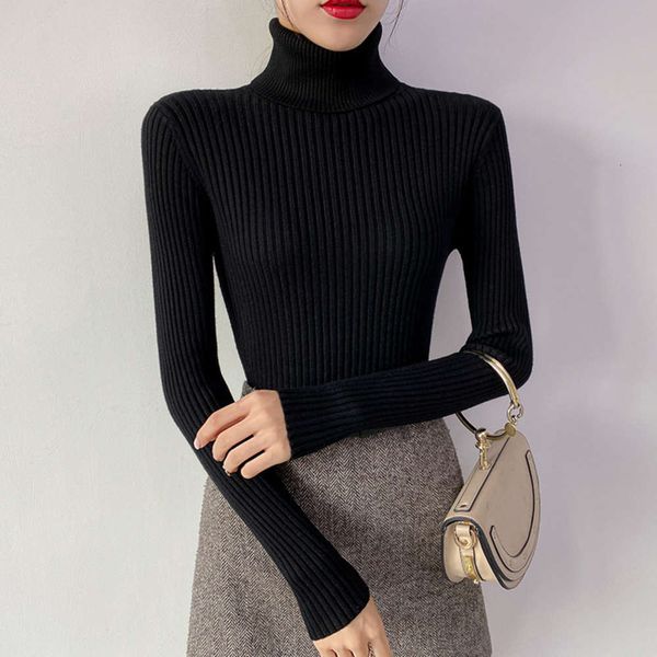 

clothing sweater bottomed shirt women's high autumn collar and winter 2020 new foreign style with thickened repair tight knit luxury, White;black