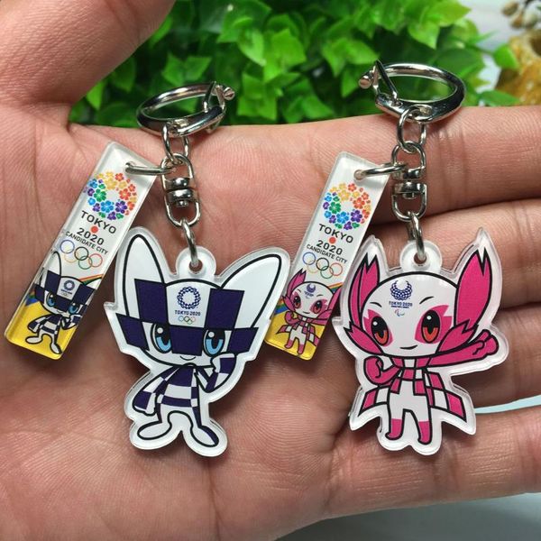 

keychains [cx] cute anime souvenir keyring 2021 japan tokyo olympics blue miraitowa red someity acrylic keychain pendant gift, Silver