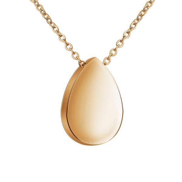 

pendant necklaces fashion simple water drop necklace stainless steel treatment for men female exquisite jewelry, Silver