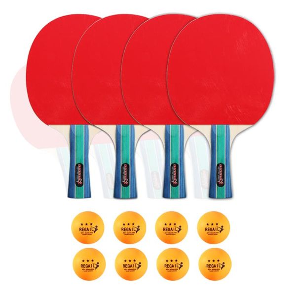 

table tennis raquets regail racket set suit sporting supplies portable four rackets with bag 8 balls