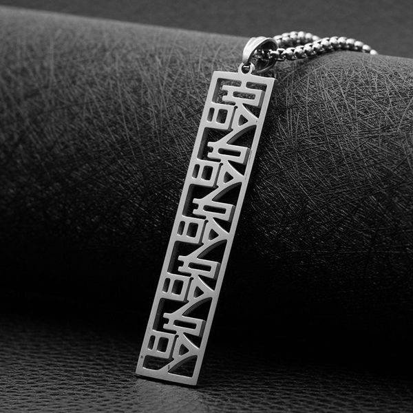 

pendant necklaces fashion titanium steel text stainless simple jewelry, Silver