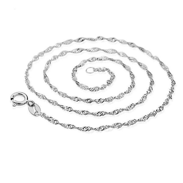 

2021 10pcs water waves chains 1.2mm 925 sterling silver necklace chains 16"-30" sh5