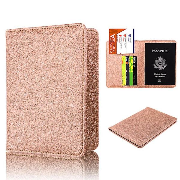 

card holders 2021 fahsion women passport package bright surface antimagnetic certificate bag female, Brown;gray