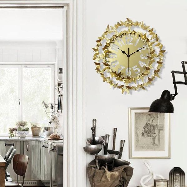 

wall clocks european personality modern bedroom mute pastoral restaurant living room hanging table clock big