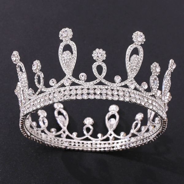 

2021 vintage baroque bridal tiaras accessories gold/silver colorful crystals princess headwear stunning wedding tiaras and crowns12149, Slivery;golden