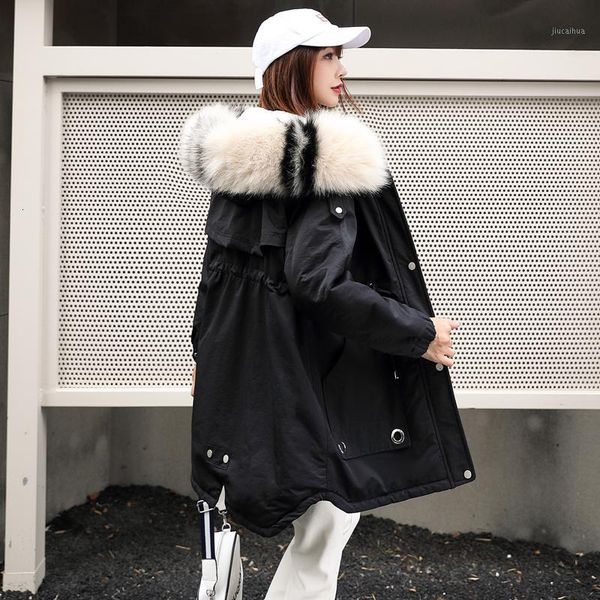 

seta lead down cotton girls long fund send overcome 2019 winter easy cotton-padded jacket increase down cotton-padded clothes1, Black