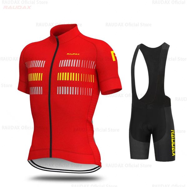 

racing sets 2021 aleful men cycling jerseys set pro team raudax clothing mtb bib shorts bike triathlon ropa ciclismo, Black;blue