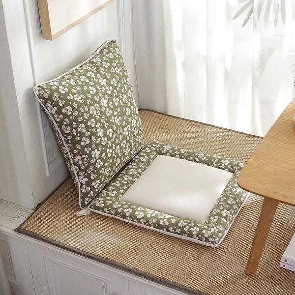 

printed pillow chairs seat cushion japanese tatami small floral square stool cushion garden furniture dobby sofa protective mat