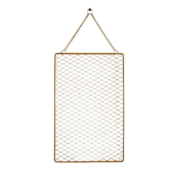

hooks & rails 1pc nordic style creative earring necklace mesh display hanging board (golden)