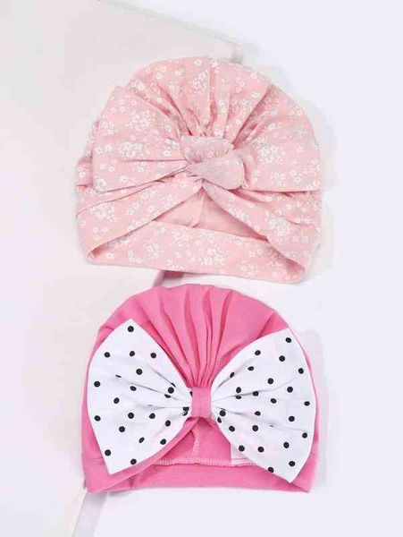 

2pcs baby bow knot hat she, Yellow