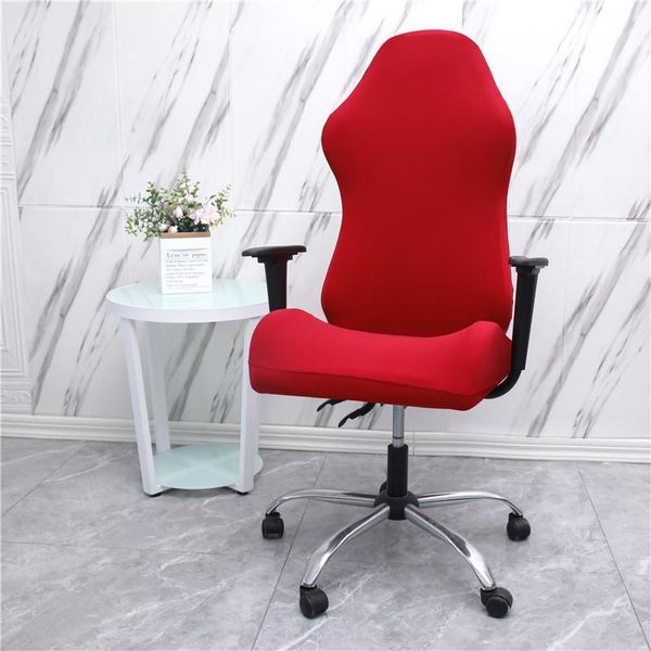 

chair covers solid color elastic gaming modern office rotating computer anti-dirty seat cases removable housse de chaise