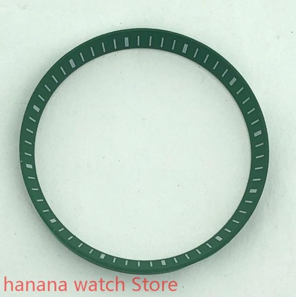 

wristwatches watch parts case plastic 30.3mm chapter ring green suitable for nh35 nh36 movement 42mm, Slivery;brown