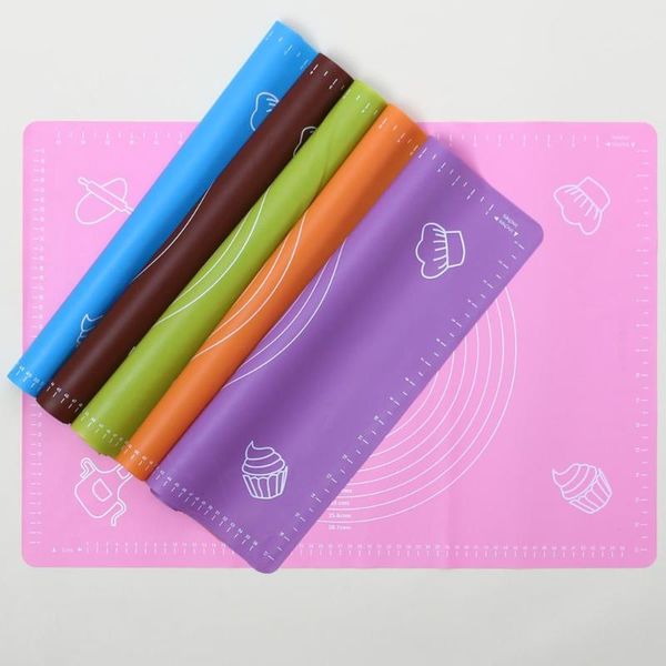 

rolling pins & pastry boards non-stick silicone baking mat with scale dough liner fondant tools oven cooking large 64*45 cm