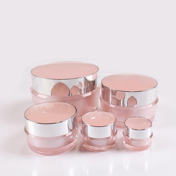 

2g-100g empty eye face cream jar body lotion packaging bottle travel acrylic pink container cosmetic makeup emulsion sub-bottle