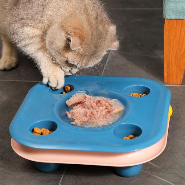 

cat toys feeder multifunctional educational toy circular track with moving ball combo chasing exercise kitten supplies accessories