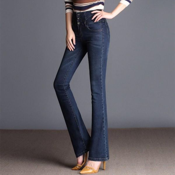 

women's jeans 2021 high waist casual trousers stretch, Blue