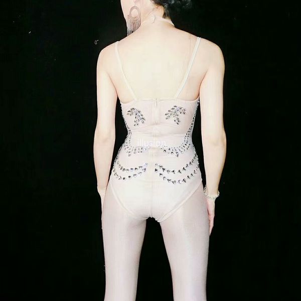 

perspective crystal leotard female singer dancer rhinestone bodysuit costume womens outfits party performance underwear, Black;red