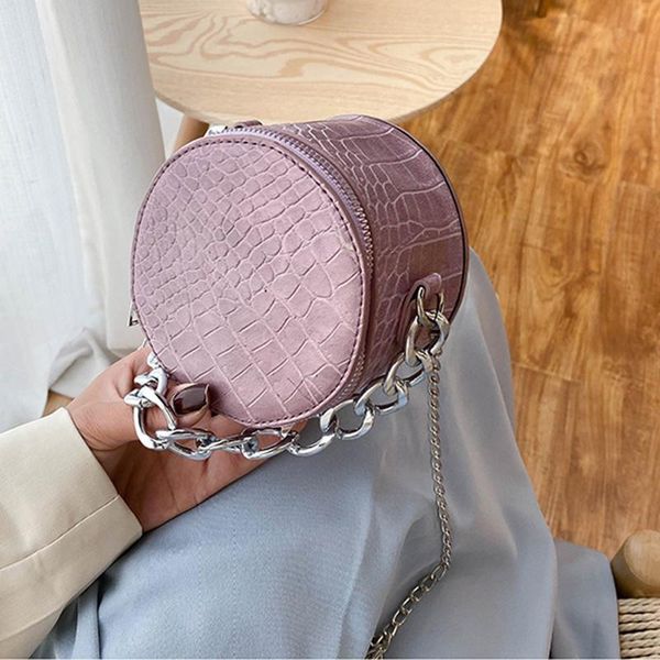 

bag bags crocodile shopping shoulder fashion lady bag circular women casual handbag purple mini leather messenger female cute mfpgr