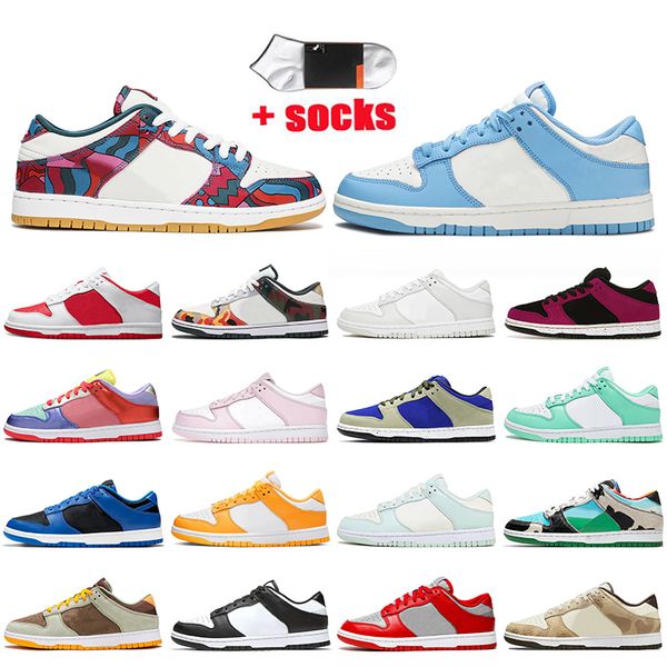 

parra sb dunk low abstract art women mens running shoes coast pink red white dunks dusty olive laser orange barely green skateboard trainers