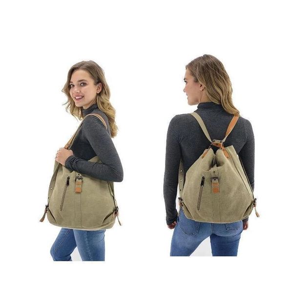 

evening bags canvas women shoulder multifunction back pack for students school travel large capacity
