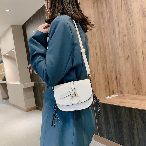 

pu leather crossbody bags saddle bags small summer lady shoulder handbags female simple totes for women 2021 trend