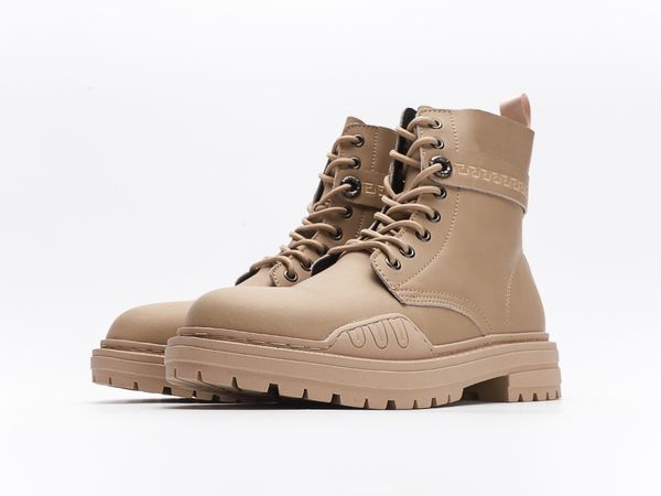 

classic retro high-all-match casual martin boots college style, Black