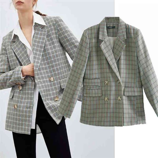 

blazer women england style houndstooth vintage feminino femme s and jackets 210628, White;black