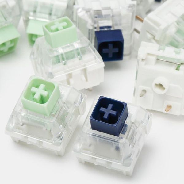 

kailh box navy jade white switches clicky mechanical keyboard switch for water-proof 3 pin rgb smd compatible cherry mx switches