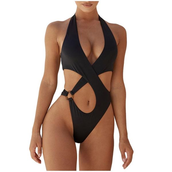 

2021 new white one piece swimsuit women cut out swimwear push up monokini bathing suits beach wear swimming suit for women