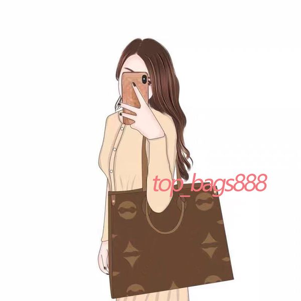 

handbags women shoulder bag large big tote bags classic brown letters printing canvas leather mono empreintee shopping bags sacs