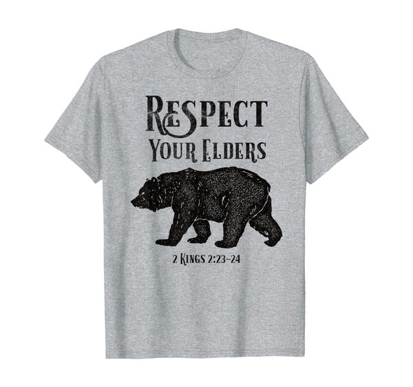 

elders 2 kings 2:23-24 elijah the prophet christian tee, White;black