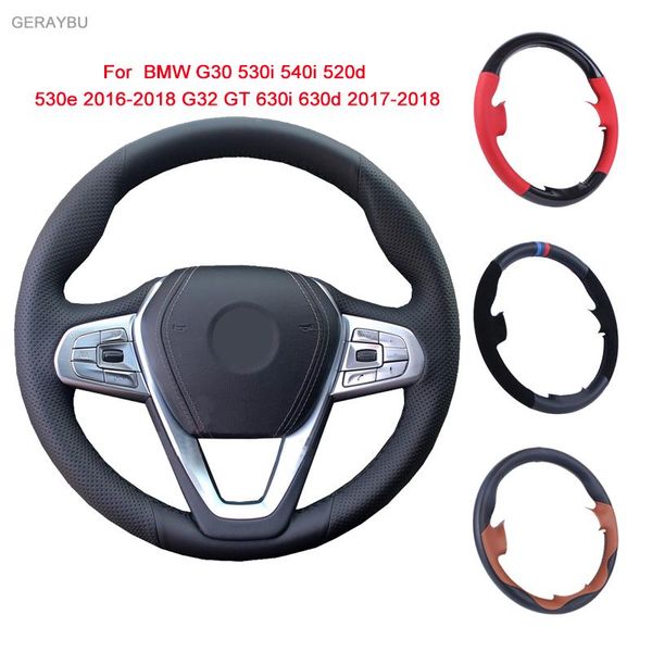 

steering wheel covers geraybu custom diy black artificial leather hand-sewn car cover for g30 530i 540i 520d 530e g32 gt 630i 630d
