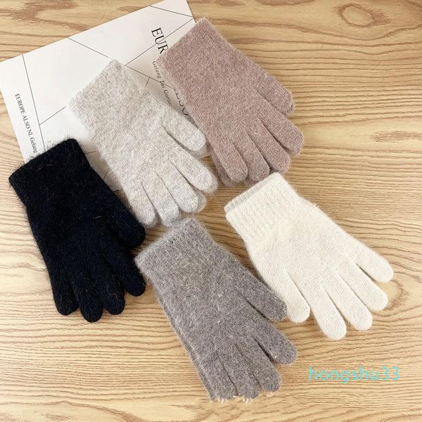 

five fingers gloves women' winter cute plush warm riding women womens, Blue;gray