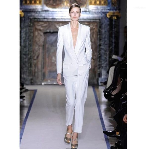 

women's two piece pants charming white women tuxedos shawl lapel suits for one button business suit1