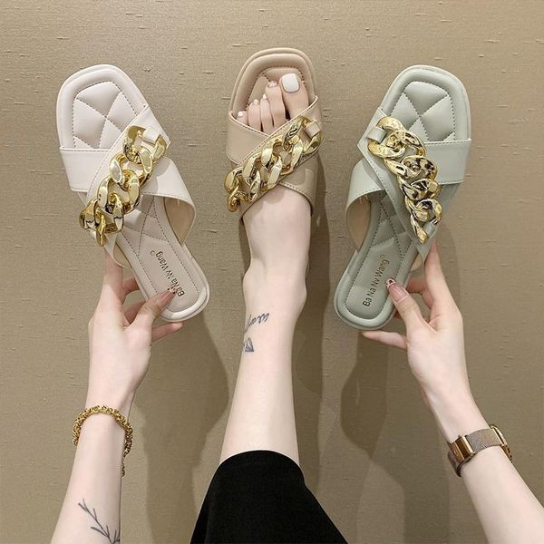 

slippers flat shoes female soft rivet slipers women luxury slides comfort 2021 designer beach fashion microfiber rubber metal de, Black